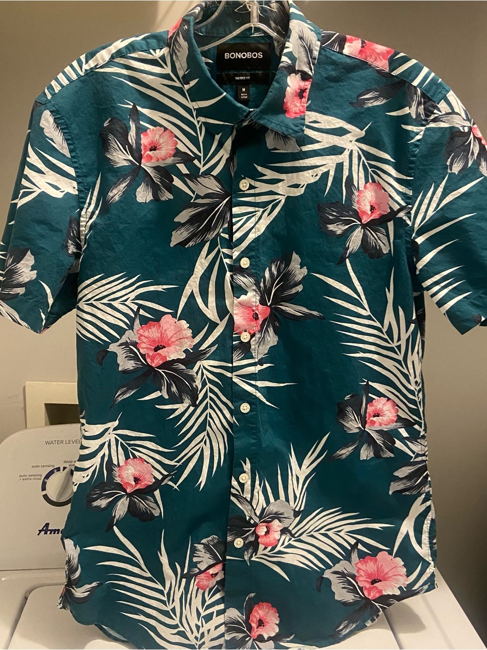 Bonobos Teal Floral Short-Sleeve Button-Down Shirt